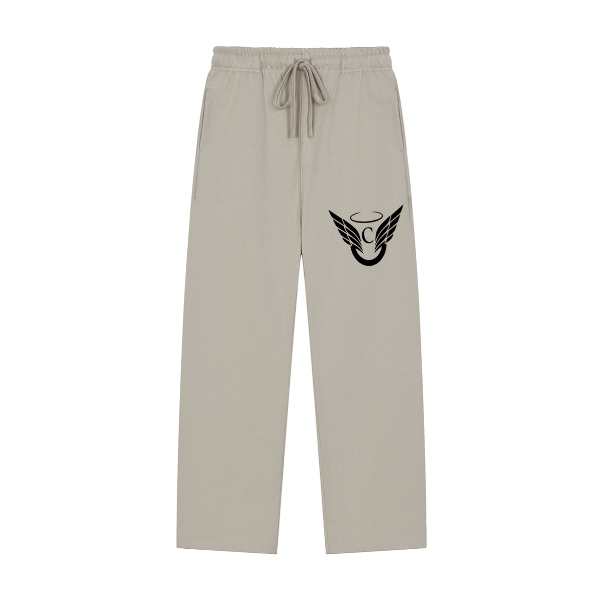 Solid Color Straight-Leg Sweatpants