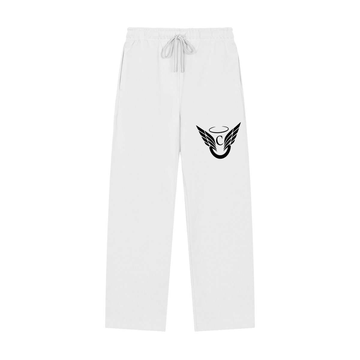 Solid Color Straight-Leg Sweatpants